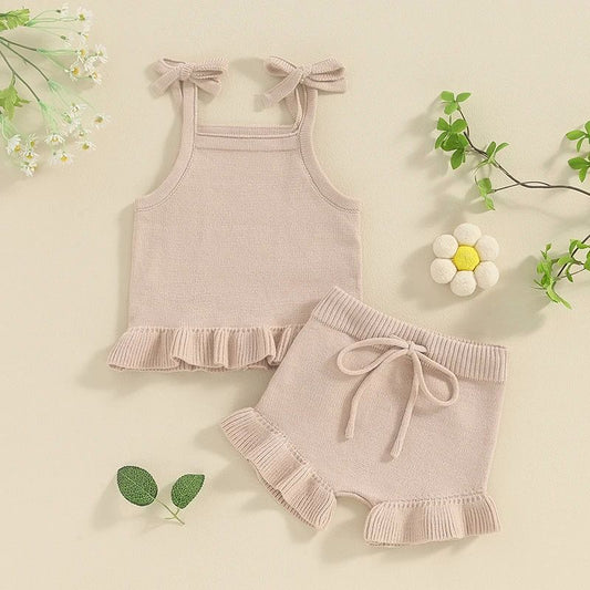 Baby Girl Knitted Shorts Clothing Suit