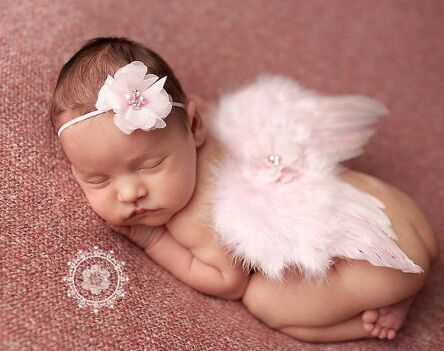 European And American Handmade Pearl Rhinestone Flowers And Angel Feather Wings Baby Photo Shoot Props Clothing Ornament